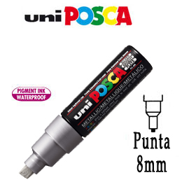 PENNARELLO UNI POSCA 8mm PUNTA LARGE SCALP. ARGENTO 77230