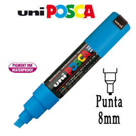 PENNARELLO UNI POSCA 8mm PUNTA LARGE SCALP. AZZURRO 77231