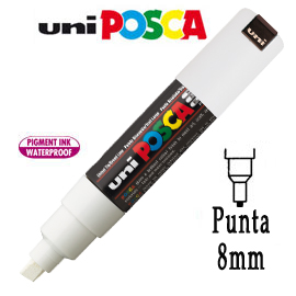 PENNARELLO UNI POSCA 8mm PUNTA LARGE SCALP. BIANCO 48509