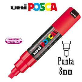 PENNARELLO UNI POSCA 8mm PUNTA LARGE SCALP. ROSSO 75615