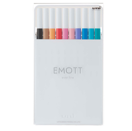 FINELINER EMOTT - TRATTO 0.4 MM - COLORI ASSORTITI SOFT PASTEL - UNI MITSUBISHI - CONF. 10 PEZZI 94324