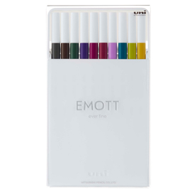 FINELINER EMOTT - TRATTO 0.4 MM - COLORI ASSORTITI CALMTONE DARK - UNI MITSUBISHI - CONF. 10 PEZZI 94325