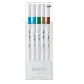 FINELINER EMOTT - TRATTO 0.4 MM - COLORI ASSORTITI ISLAND - UNI MITSUBISHI - CONF. 5 PEZZI 94318