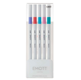 FINELINER EMOTT -  TRATTO 0.4 MM - COLORI ASSORTITI CANDY POP - UNI MITSUBISHI - CONF. 5 PEZZI 94319
