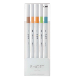 FINELINER EMOTT - TRATTO 0.4 MM - COLORI ASSORTITI NATURE - UNI MITSUBISHI - CONF. 5 PEZZI 94320