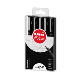 ASTUCCIO PIN FINELINER - NERO - UNI MITSUBISHI - CONF. 5 PEZZI 85722