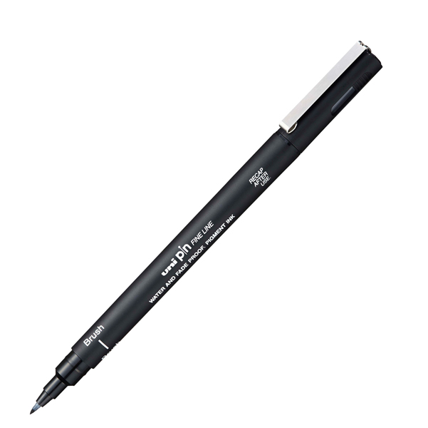 PIN FINELINER - PUNTA BRUSH - NERO - UNI MITSUBISHI 92698