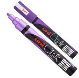 MARCATORE A GESSO LIQUIDO UNI CHALK MARKER - PUNTA TONDA DA 1,80-2,50MM - VIOLA - UNI MITSUBISHI 83094