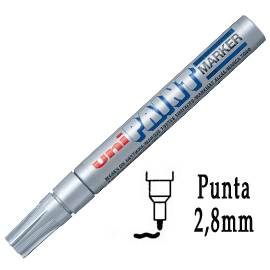 MARCATORE UNI PAINT PX20 - PUNTA 2,8MM - ARGENTO - UNI MITSUBISHI 37777