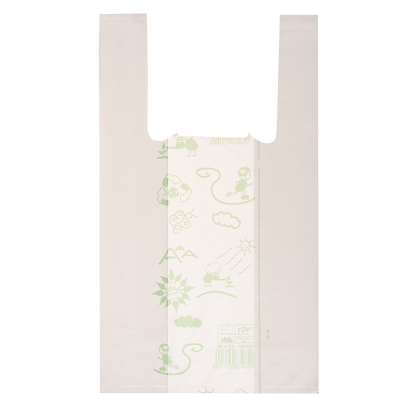 SHOPPERS MINI - 22X40 CM - MATER-BI - BIANCO - SCATOLA 500 PEZZI 91319