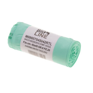 SACCHI BIO - 42X45 CM - 10 L - 16 MICRON - VERDE - CONF. 20 PEZZI 91324