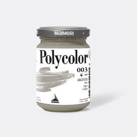 COLORE VINILICO POLYCOLOR - 140 ML - ARGENTO - MAIMERI 85209
