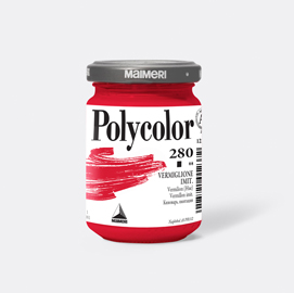 COLORE VINILICO POLYCOLOR - 140 ML - VERMIGLIONE IMITAZIONE - MAIMERI 85228