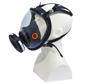 MASCHERA COMPLETA M9300 STRAP GALAXY - POLICARBONATO-SILICONE - NERO-ARANCIO - DELTAPLUS 85877