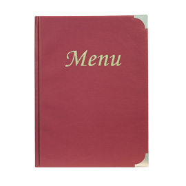 PORTAMENU' BASIC - A5 - 18X25 CM - PVC - BORDEAUX - 4+2 BUSTE FISSE INCLUSE - SECURIT 71620