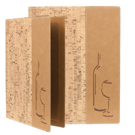 CARTA DEI VINI DESIGN - SUGHERO - A4 - 24X34 CM - 1 INSERTO DOPPIO INCLUSO - SECURIT 71609