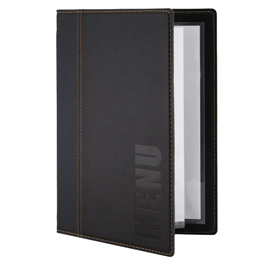 PORTAMENU' TRENDY - 1 INSERTO DOPPIO INCLUSO - A5 - 18 X 25 CM - NERO - SECURIT 75276