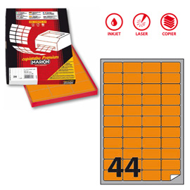 ETICHETTA A4 100 FG ARANCIO FLUO 47,5X25,5 MARKIN 80189