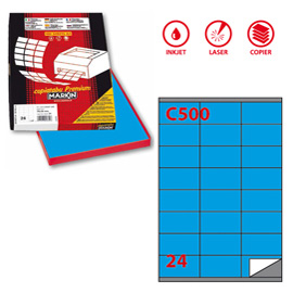 ETICHETTA A4 100 FG 70X36 BLU MARKIN 48903