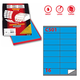 ETICHETTA A4 100 FG 105X36 BLU MARKIN 51173