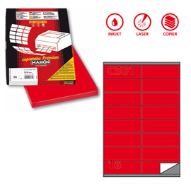 ETICHETTA A4 100 FG 105X36 ROSSO MARKIN 38034