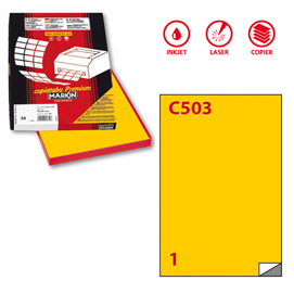 ETICHETTA A4 100 FG 105X48 GIALLO MARKIN 36906