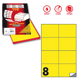 ETICHETTA A4 100 FG 105x74 GIALLO 80176