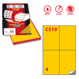 ETICHETTA A4 100 FG 105X148 GIALLO MARKIN 40575