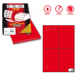 ETICHETTA A4 100 FG 105X148 ROSSO MARKIN 47194