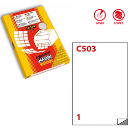 ETICHETTA  A4 50 FG. TRASP. LUCIDO 210X297 MARKIN 62428