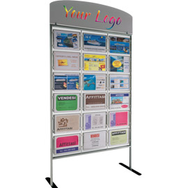 PORTA AVVISI MENPA DA TERRA - 18 DISPLAY A4 ORIZZONTALI - TECNOSTYL 65233