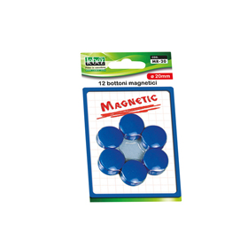 BOTTONI MAGNETICI - BLU - DIAMETRO 20 MM - LEBEZ - BLISTER 12 PEZZI 44935