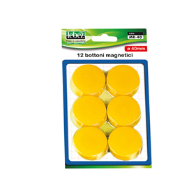 BOTTONI MAGNETICI - VERDE - DIAMETRO 40 MM - LEBEZ - BLISTER 12 PEZZI 45533