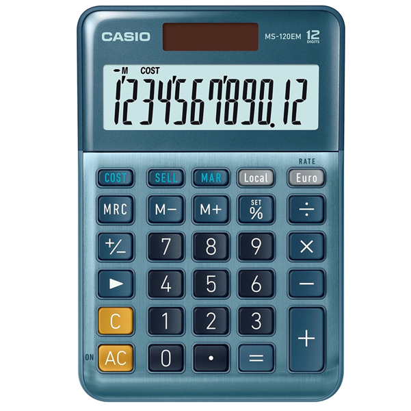 CALCOLATRICE DA TAVOLO MS-120EM - 12 CIFRE - BLU - CASIO 47526