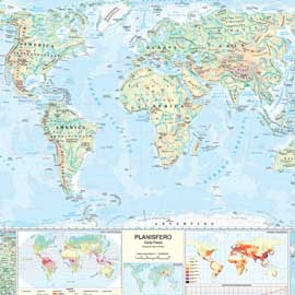 CARTA GEOGRAFICA MONDO - SCOLASTICA - MURALE - BELLETTI 56946