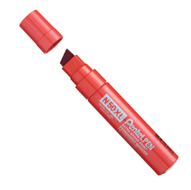 MARCATORE PERMANENTE N50 - PUNTA A SCALPELLO DA 8,00MM A 15,40MM - ROSSO - PENTEL 83087