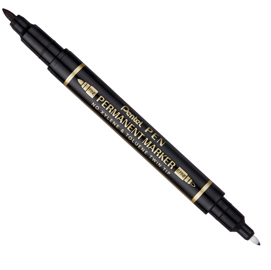 MARCATORE PERMANENTE TWIN TIP - DOPPIA PUNTA FINE-EXTRA FINE - NERO - PENTEL 85826