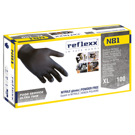 GUANTI IN NITRILE N81 - TG XL - NERO - REFLEXX - CONF. 100 PEZZI 96912