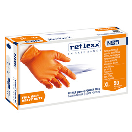 GUANTI IN NITRILE N85 - ULTRA RESISTENTI - TG XL - ARANCIONE - REFLEXX - CONF. 50 PEZZI 96895