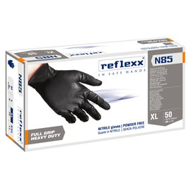 GUANTI IN NITRILE N85 - ULTRA RESISTENTI - TG XL - NERO - REFLEXX - CONF. 50 PEZZI 96899