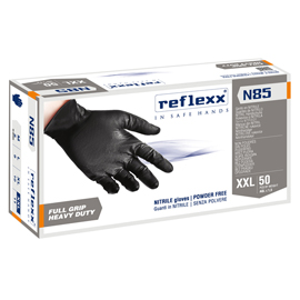 GUANTI IN NITRILE N85 - ULTRA RESISTENTI - TG XXL - NERO - REFLEXX - CONF. 50 PEZZI 96900