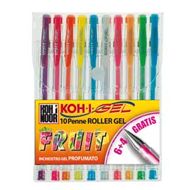 ROLLER GEL COLORATI - COLORI FRUIT - KOH I NOOR - ASTUCCIO 10 ROLLER 45943