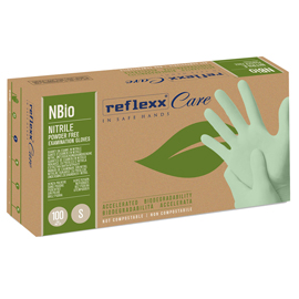 GUANTI IN NITRILE BIO - TG S - VERDE PASTELLO - REFLEXX - CONF. 100 PEZZI 96879