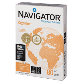 CARTA ORGANIZER - 2 FORI - A4 - 80 GR - NAVIGATOR - CONF. 500 FOGLI 80106