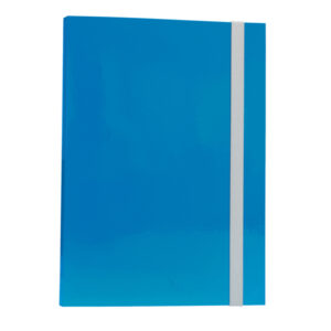 CARTELLINA CON ELASTICO - CARTONE PLASTIFICATO - 3 LEMBI - 25X34 CM - AZZURRO - QUEEN STARLINE STL5202