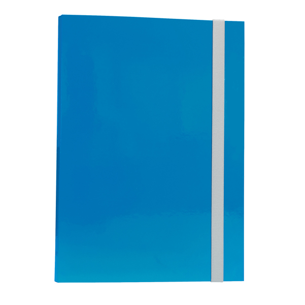 CARTELLINA CON ELASTICO - CARTONE PLASTIFICATO - 3 LEMBI - 25X34 CM - AZZURRO - QUEEN STARLINE STL5202