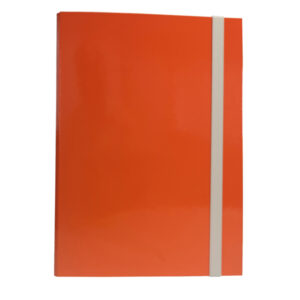CARTELLINA CON ELASTICO - CARTONE PLASTIFICATO - 3 LEMBI - 25X34 CM - ARANCIO - QUEEN STARLINE STL5205