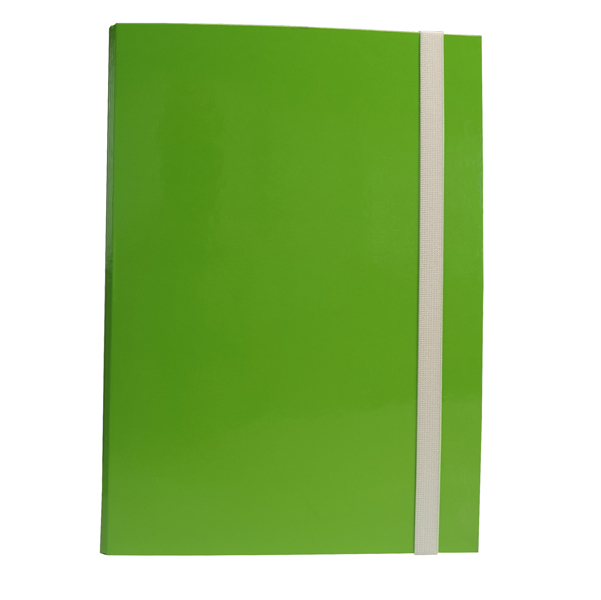 CARTELLINA CON ELASTICO - CARTONE PLASTIFICATO - 3 LEMBI - 25X34 CM - VERDE PRATO - QUEEN STARLINE STL5207