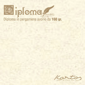DIPLOMI IN PERGAMENA - STAMPA OFFSET - A4 - 160 GR - NEUTRO AVORIO - KARTOS - CONF. 10 PEZZI 74576
