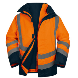 PARKA 5 IN 1 OPTIMUM 3 ALTA VISIBILITA' - TAGLIA XL - ARANCIO FLUO - DELTAPLUS 98505